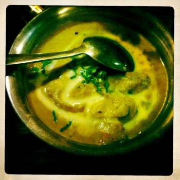 Lamb Korma - Mildly spiced diced lamb curried in a creamy cashew and almond gravy (AU$16.95)