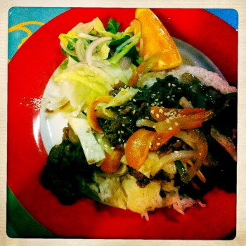 Rice topped with Beef (AU$11)