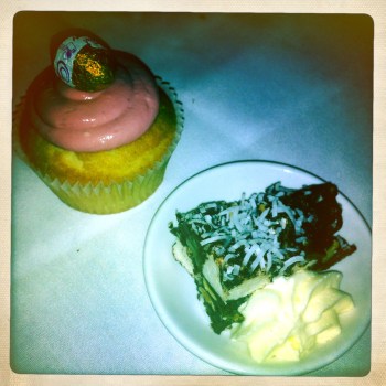 Cupcake with 'Yogurt' Icing and Rocky Road