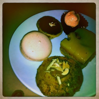 Strawberry Macaroon, Chocolate Tart, Chocolate Cupcake, Lemon Slice and there's that yummy Pecan and Maple Cookie!