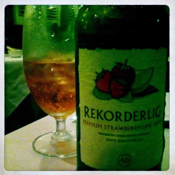 Rekorderlig Strawberry and Lime Cider YUM!!!  $AU16
