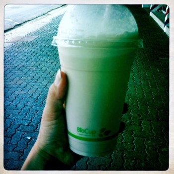 Cocoa, Banana, Honey, Almond Milk and Coconut Milk Smoothie (AU$7)