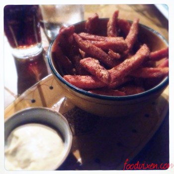 Sumac Dusted Handcut Sweet Potato Chips with Harissa Mayonnaise (AU$5)