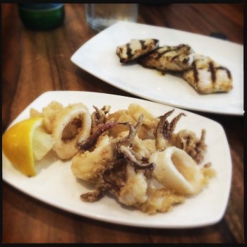 Calamari (front) Swordfish (back)