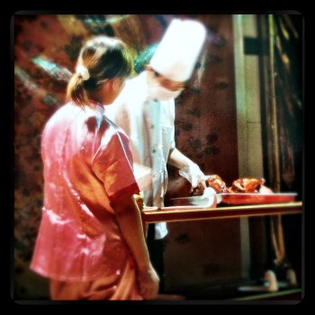 A Peking Duck Chef doing his thing in Beijing