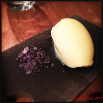 Housemade butter that takes a week to make with red sauerkraut salt