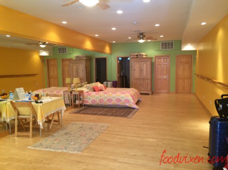 Our humble abode/yoga studio for the evening